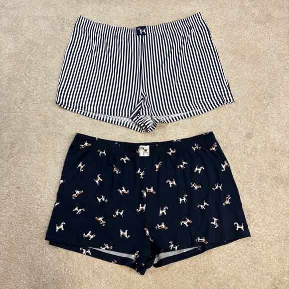 Laura Ashley Other - NWOT Laura Ashley Set of 2 Pajama Sleep Lounge Shorts Stripes Dogs Size XL